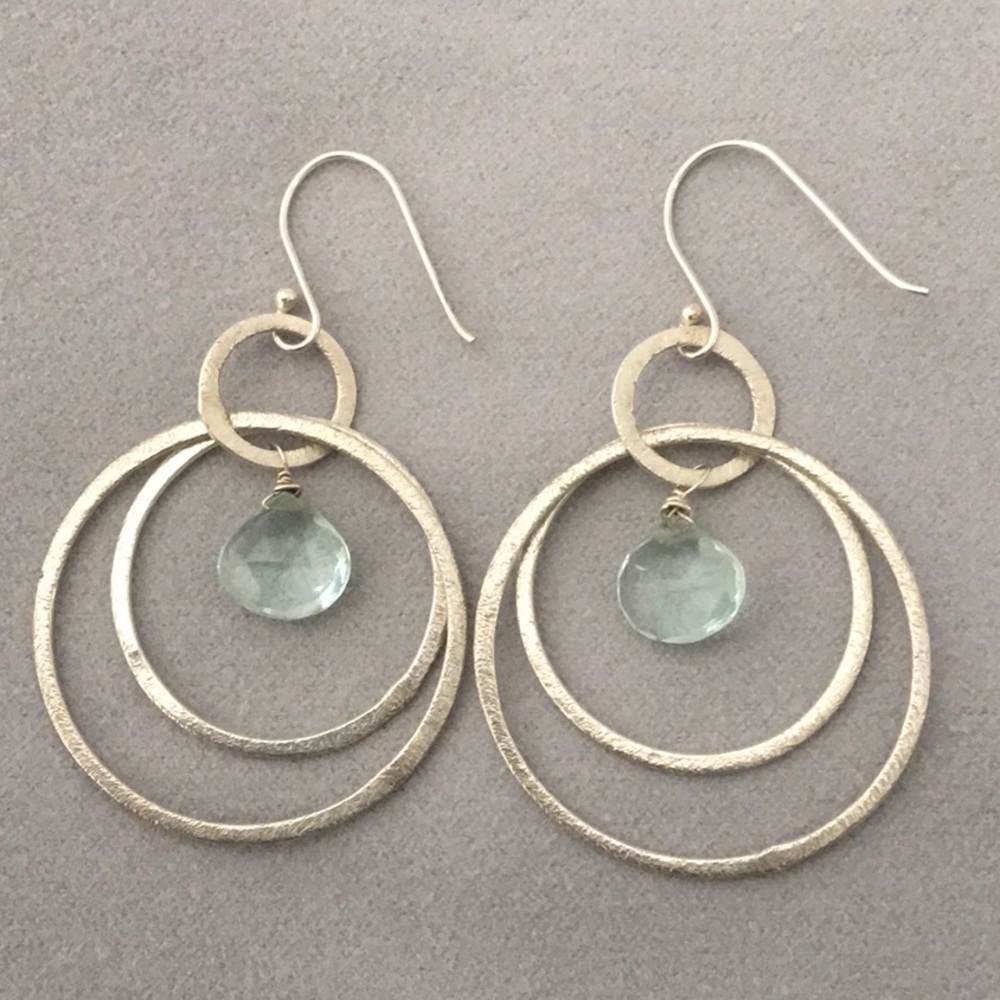 *March Birthstone* Sterling Aquamarine Earrings